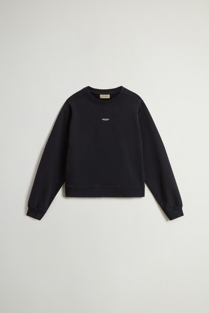 Crewneck Sweatshirt in Pure Cotton with Embroidered Logo (Soft Violet) - Detail View 7