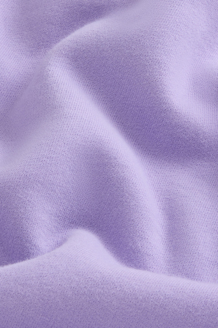 Crewneck Sweatshirt in Pure Cotton with Embroidered Logo (Soft Violet) - Detail View 5