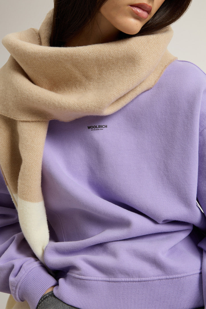 Crewneck Sweatshirt in Pure Cotton with Embroidered Logo (Soft Violet) - Detail View 4