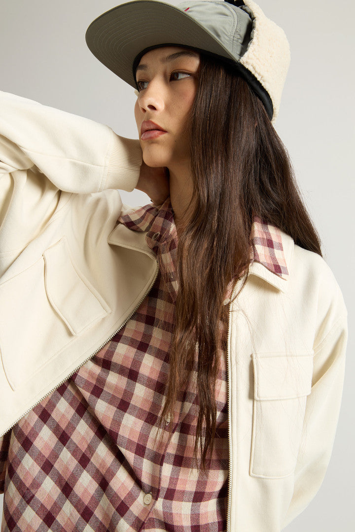 Sweatshirt in Cotton-Blend Interlock (Milky Cream) - Detail View 4