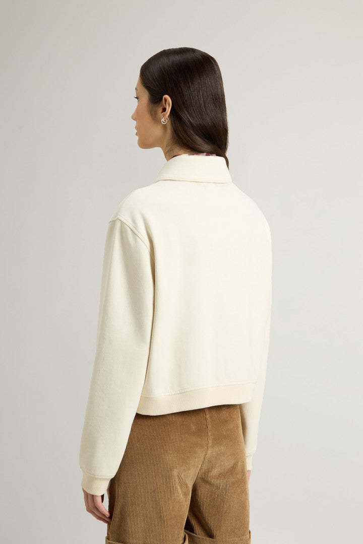 Sweatshirt in Cotton-Blend Interlock (Milky Cream) - Detail View 3