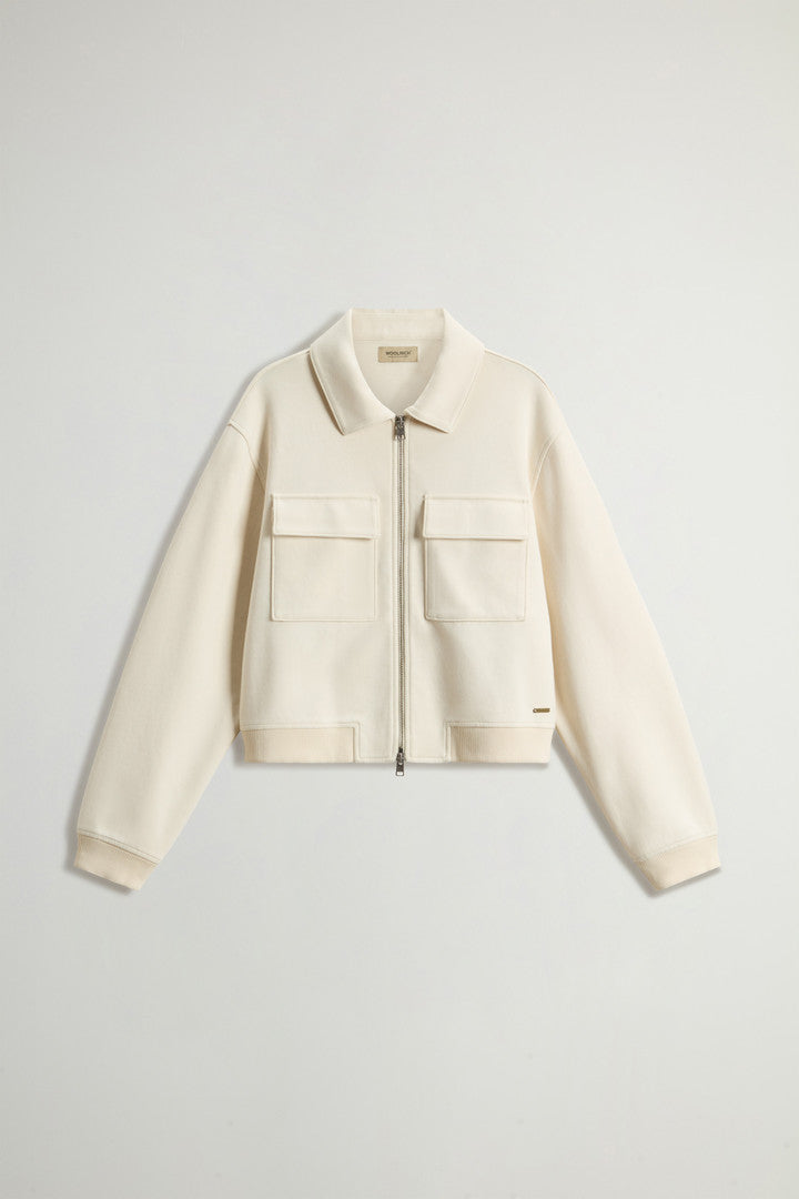 Sweatshirt in Cotton-Blend Interlock (Milky Cream) - Main View