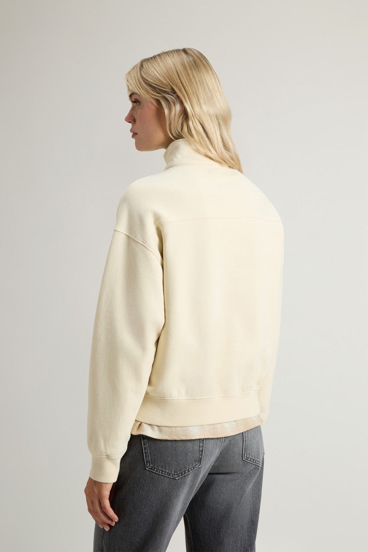 High Neck Sweatshirt in Pure Cotton (Black) - Detail View 3