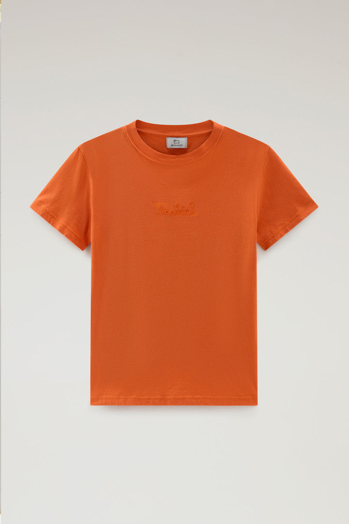 Pure Cotton T-Shirt with an Embroidered Logo (Black) - Detail View 1