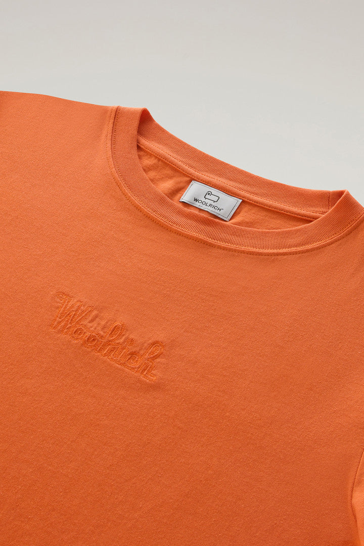 Pure Cotton T-Shirt with an Embroidered Logo (Black) - Detail View 2
