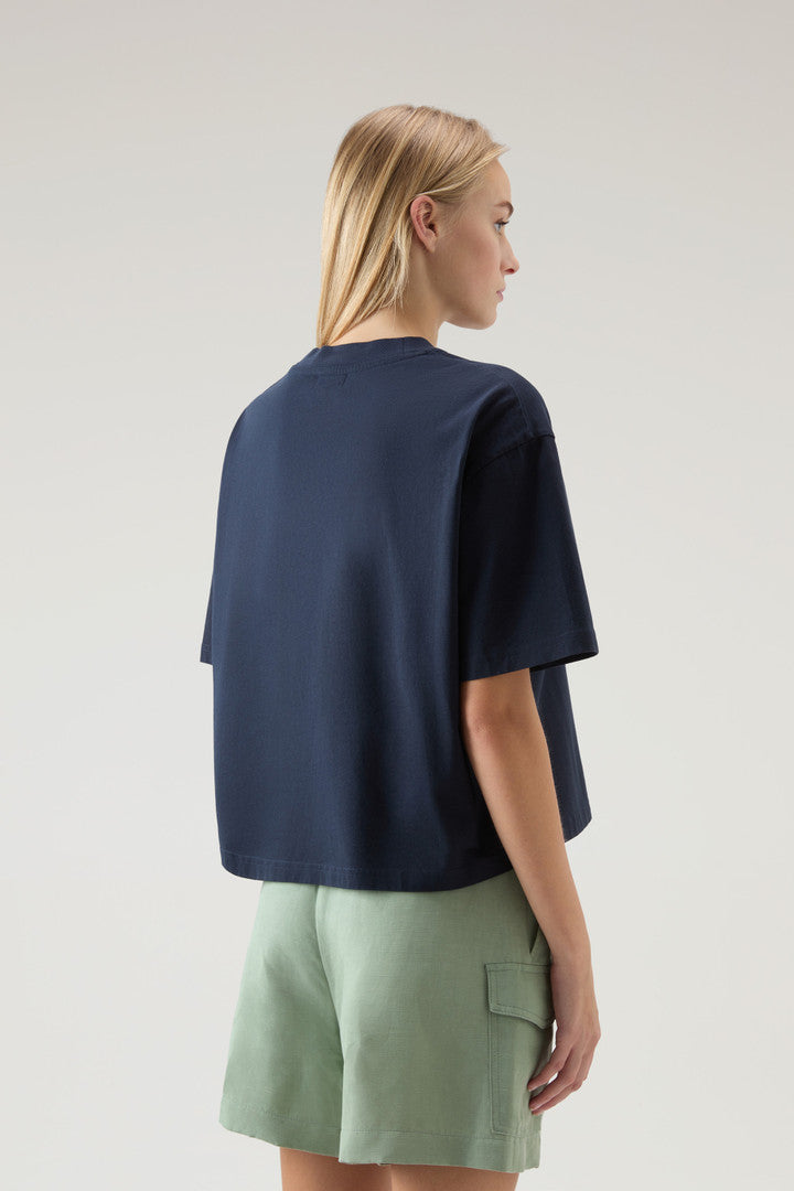 Pure Cotton T-shirt with Graphic Print (Melton Blue) - Main View