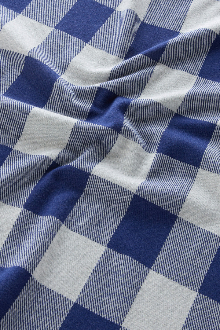 T-shirt with Jacquard Buffalo Check Pattern (Twilight Blue Buffalo) - Detail View 2