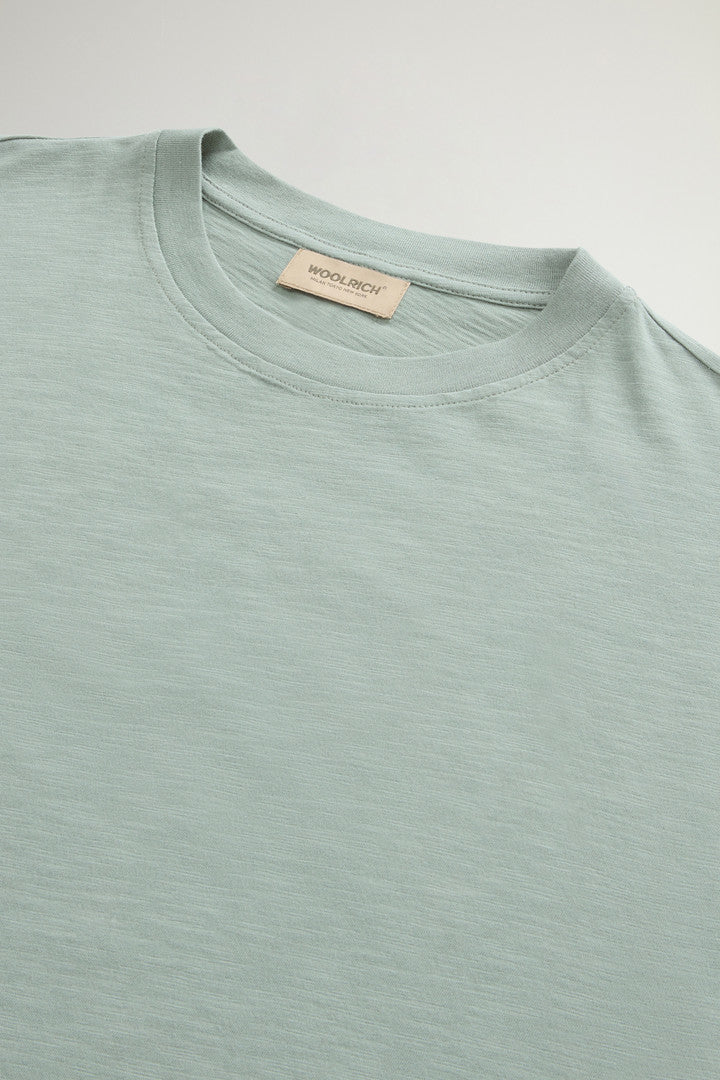 T-Shirt in Pure Cotton Slub Fabric (Madder Brown) - Detail View 6