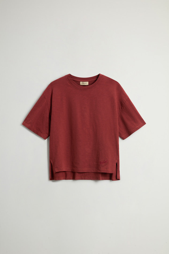 T-Shirt in Pure Cotton Slub Fabric (Chinois Green) - Detail View 8