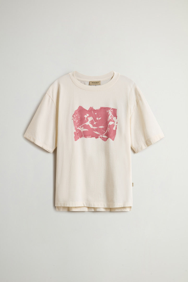 T-Shirt in Pure Pima Cotton (Jet Stream Leaf) - Main View