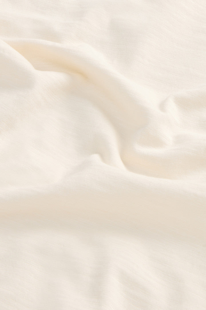 Pure Cotton Slub T-Shirt with V-Neck (Jet Stream) - Detail View 7