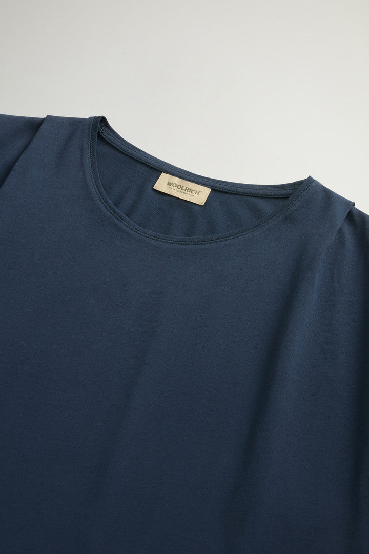 T-Shirt in Pure Pima Cotton (Melton Blue) - Detail View 5