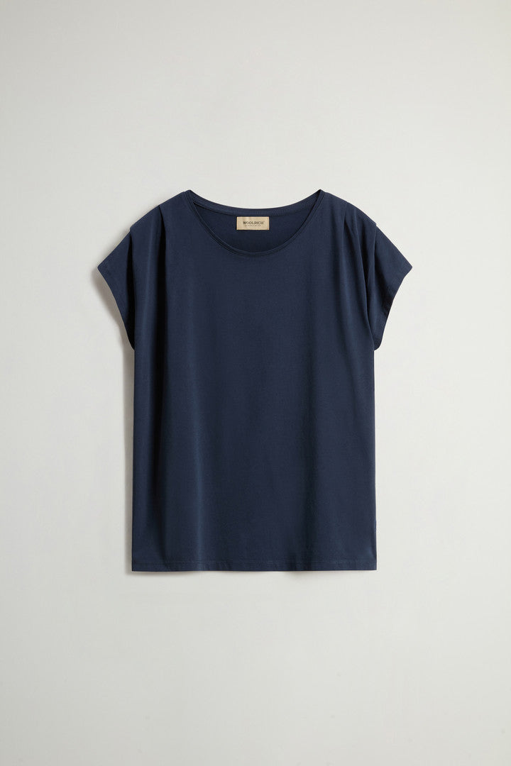 T-Shirt in Pure Pima Cotton (Melton Blue) - Main View