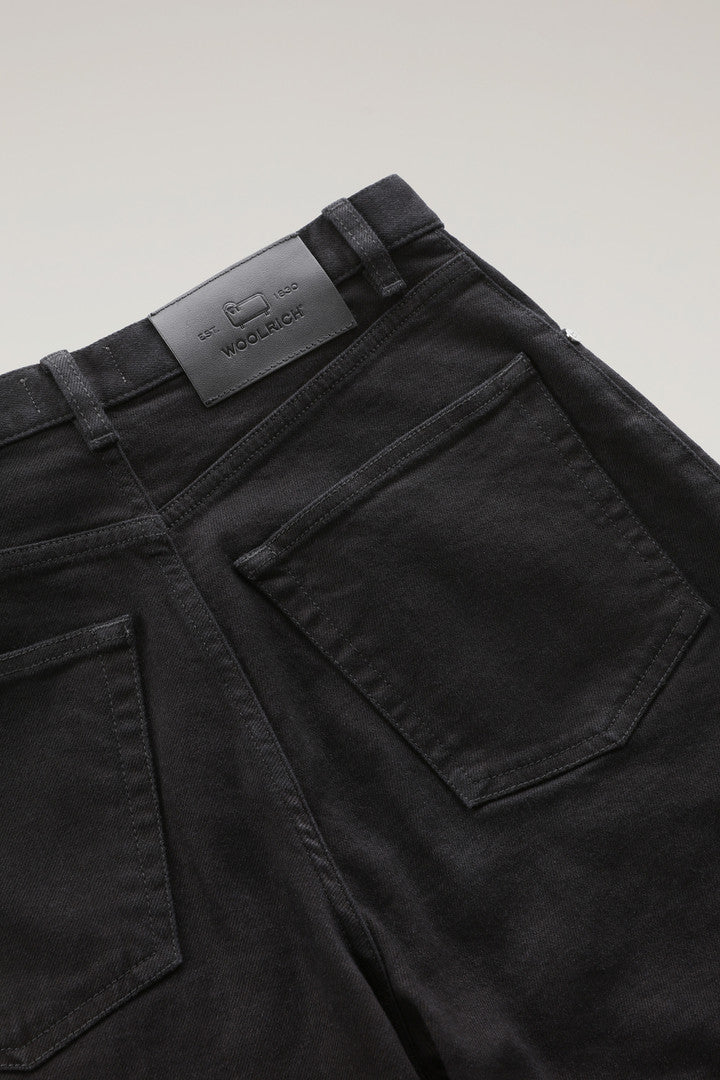 Denim Pants in Cotton (Black) - Detail View 3