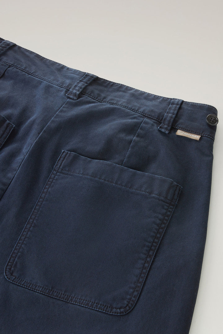 Garment-Dyed Chino Pants in Stretch Cotton Twill (Melton Blue) - Main View