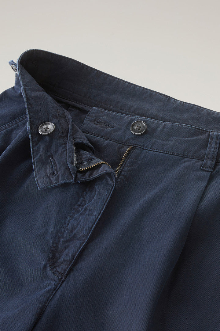 Garment-Dyed Chino Pants in Stretch Cotton Twill (Melton Blue) - Detail View 2