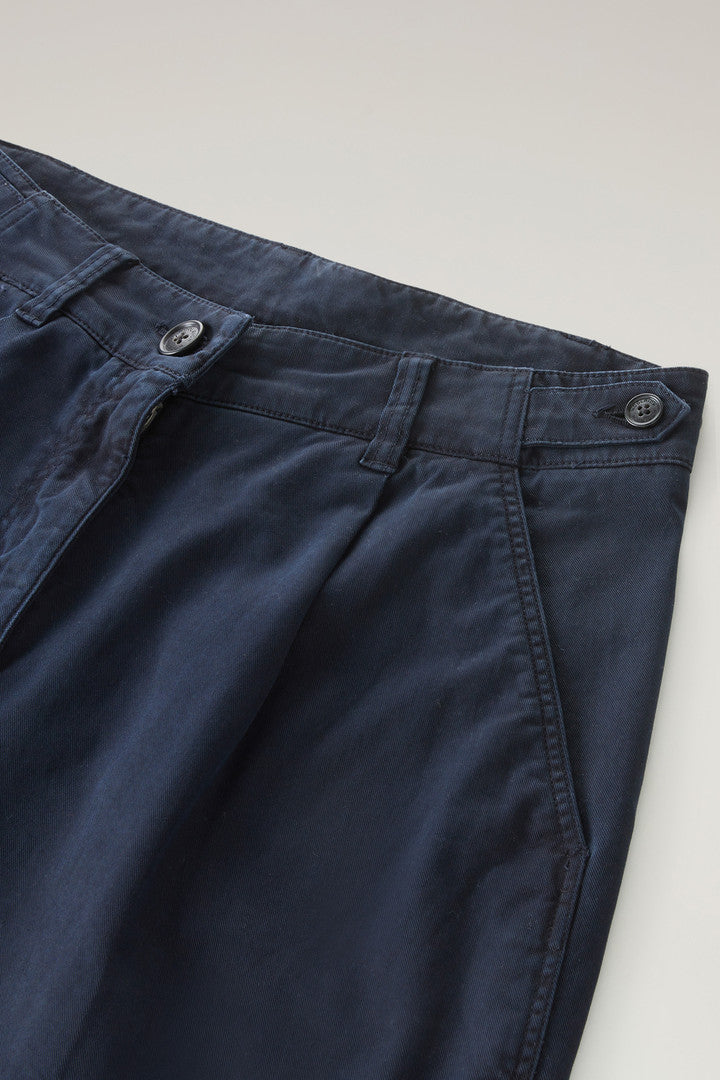 Garment-Dyed Chino Pants in Stretch Cotton Twill (Melton Blue) - Detail View 3