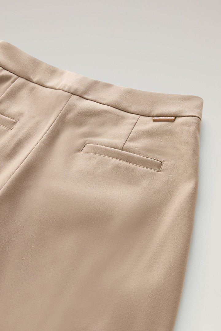 Wide Leg Pants in Virgin Wool Blend (Melton Blue) - Detail View 4