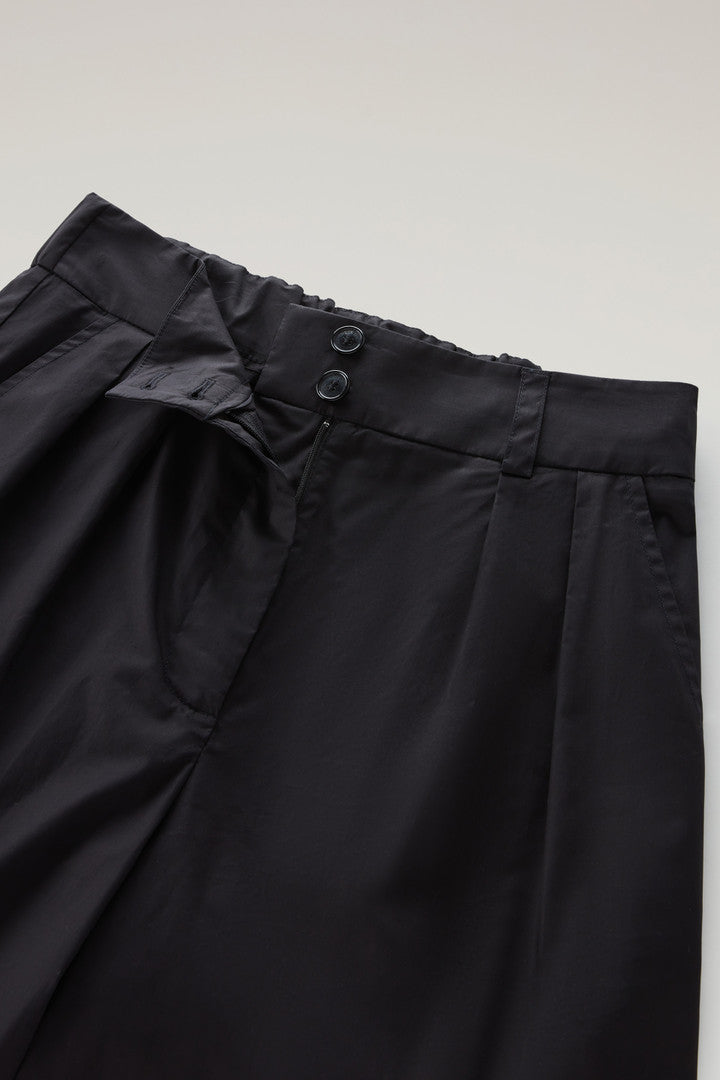 Pure Cotton Poplin Pants (Black) - Detail View 2