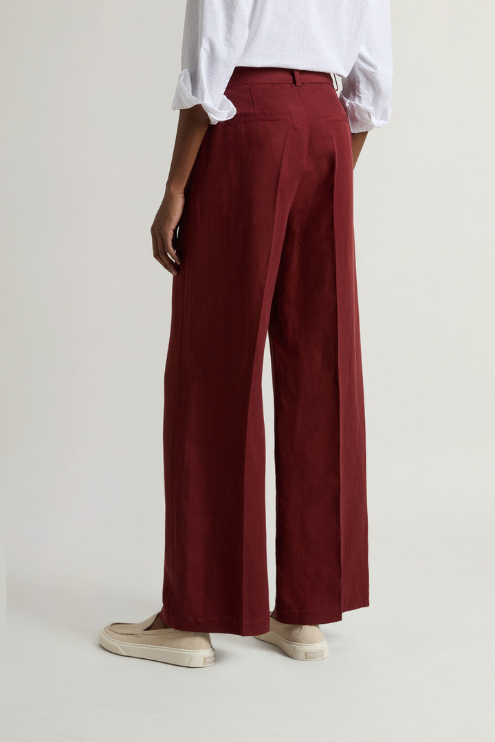 Garment-Dyed Linen-Blend Pants (Madder Brown) - Detail View 3