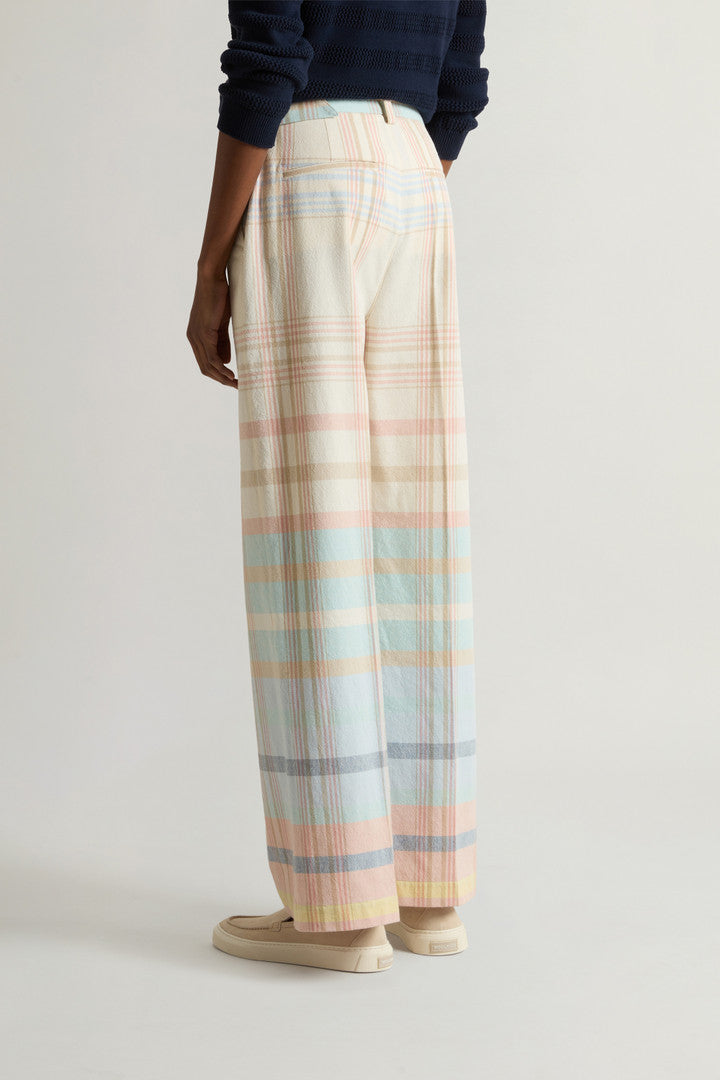 Cotton-Blend Pants with Belt (Spring Cream Check) - Detail View 3