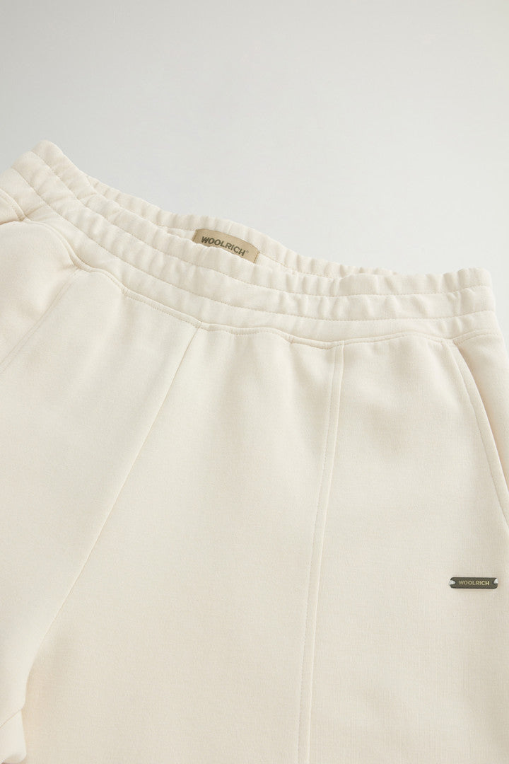 Wide-Leg Pants in Cotton-Blend Interlock (Milky Cream) - Detail View 3
