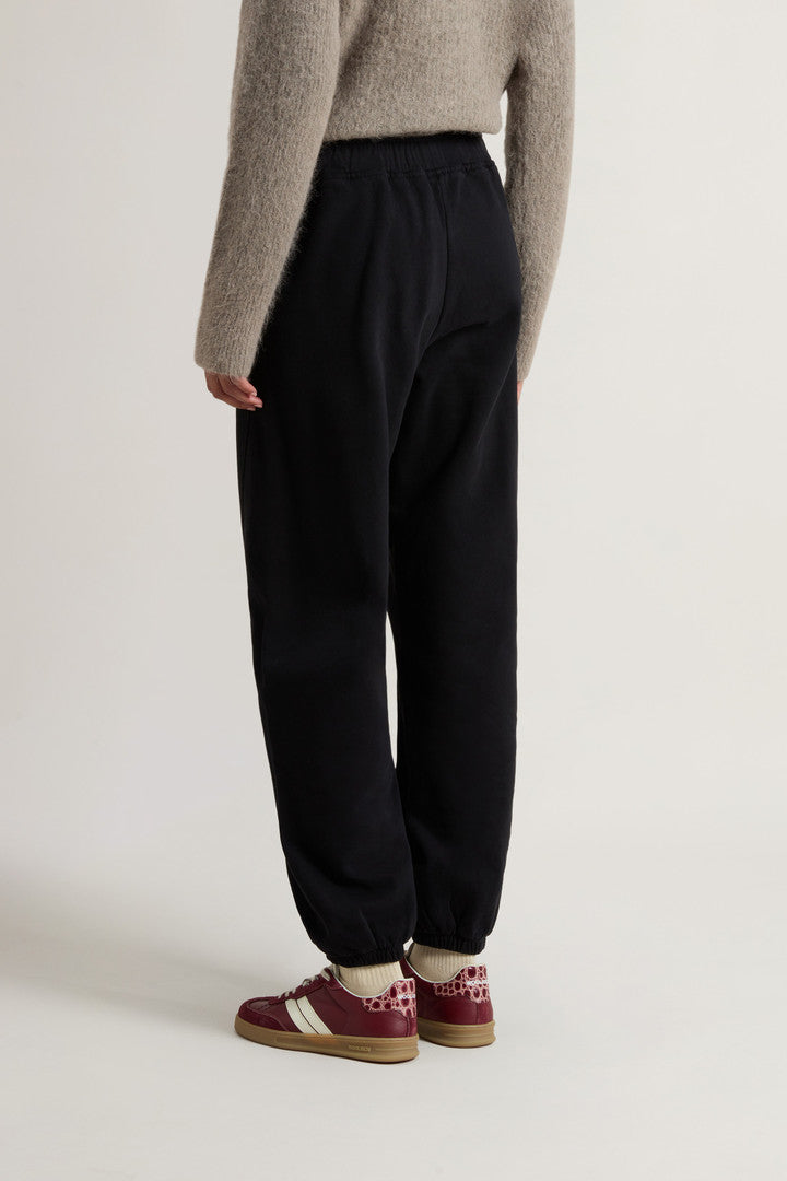 Pants in Pure Cotton Fleece (Black) - Detail View 1