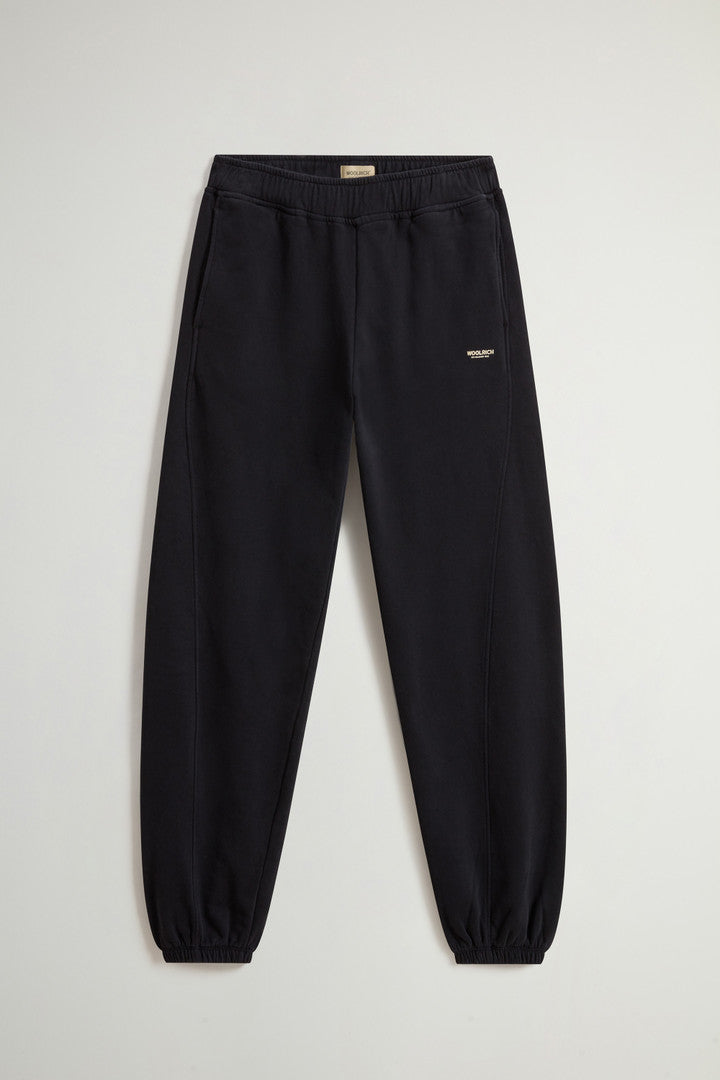 Pants in Pure Cotton Fleece (Milky Cream) - Detail View 3