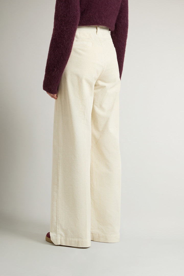 Wide-Leg Corduroy Pants (Milky Cream) - Detail View 1