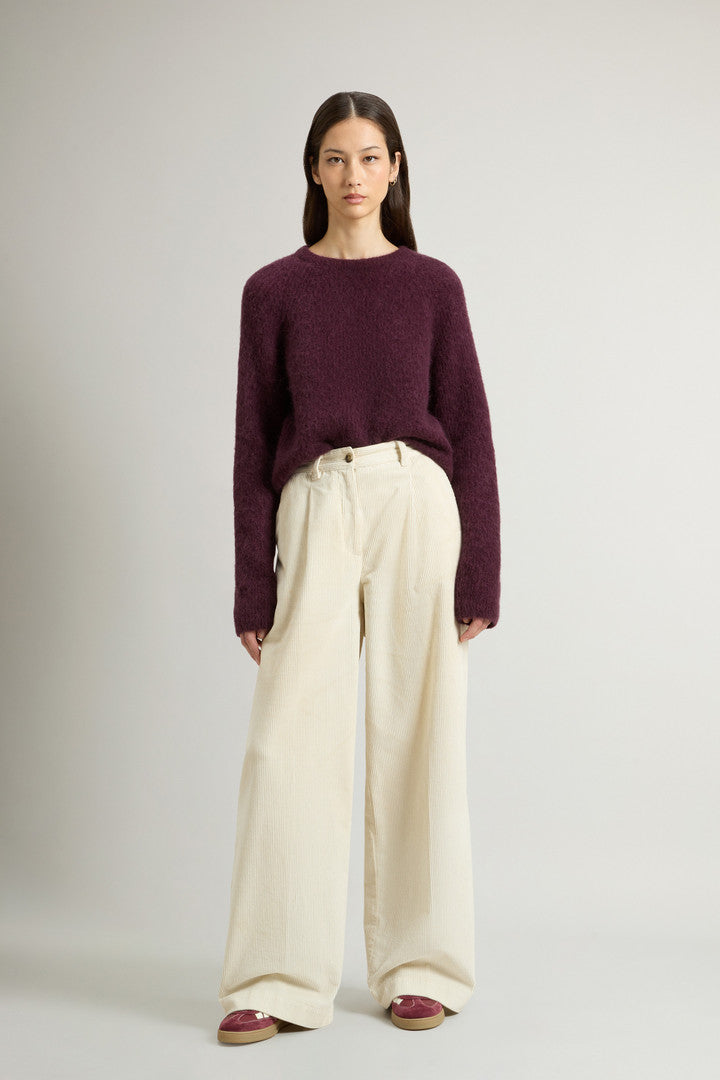 Wide-Leg Corduroy Pants (Milky Cream) - Main View
