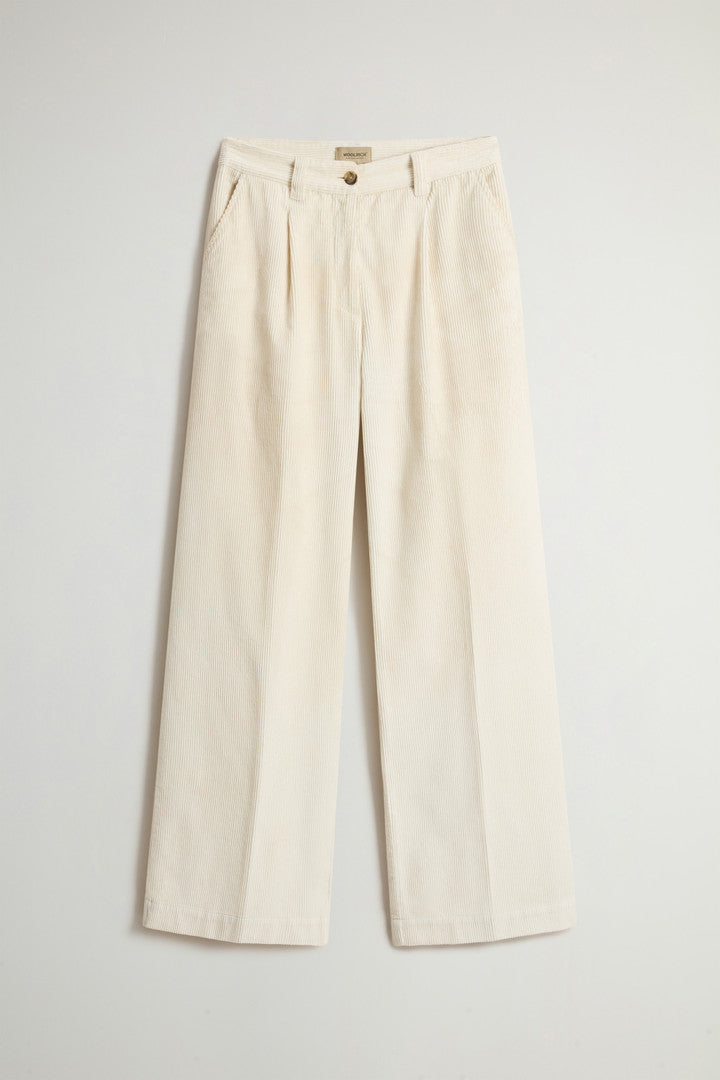 Wide-Leg Corduroy Pants (Milky Cream) - Detail View 2