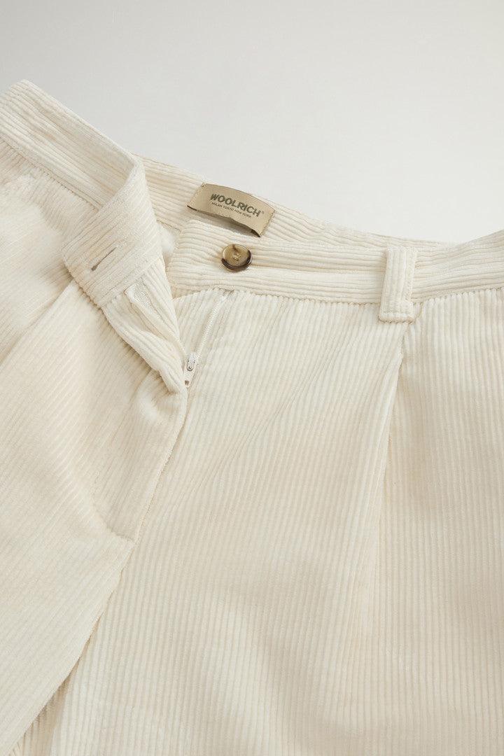 Wide-Leg Corduroy Pants (Milky Cream) - Detail View 3