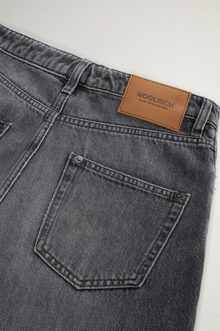 Pants in Pure Cotton Denim (Asphalt) - Detail View 4
