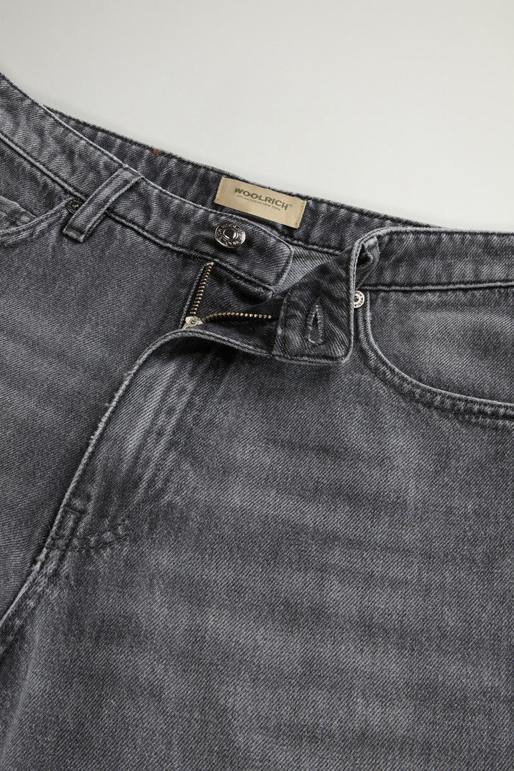 Pants in Pure Cotton Denim (Asphalt) - Detail View 3