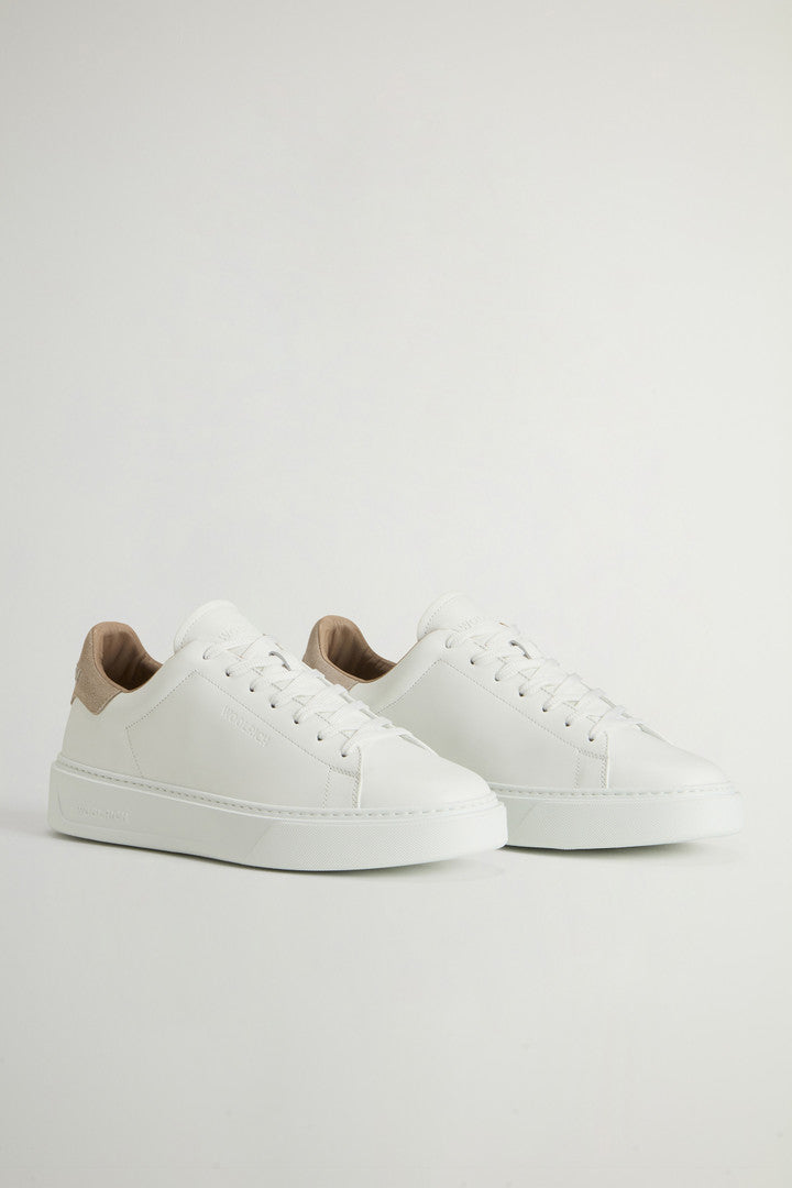 Classic Court Leather Sneakers (White Beige) - Detail View 1