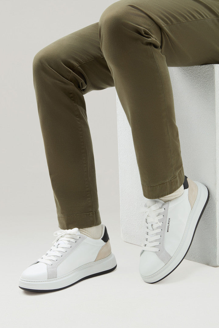 Sneakers Arrow in Leather with Suede Inserts (Blu Blu) - Detail View 5