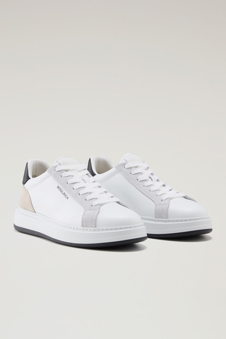 Sneakers Arrow in Leather with Suede Inserts (Blu Blu) - Detail View 1