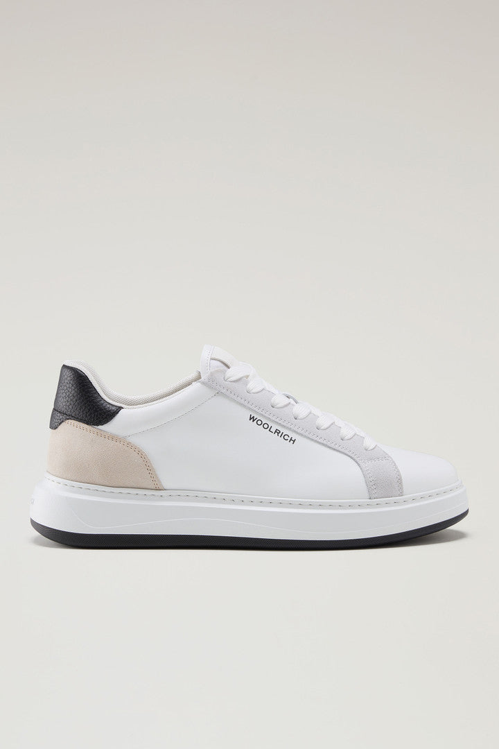 Sneakers Arrow in Leather with Suede Inserts (Blu Blu) - Main View