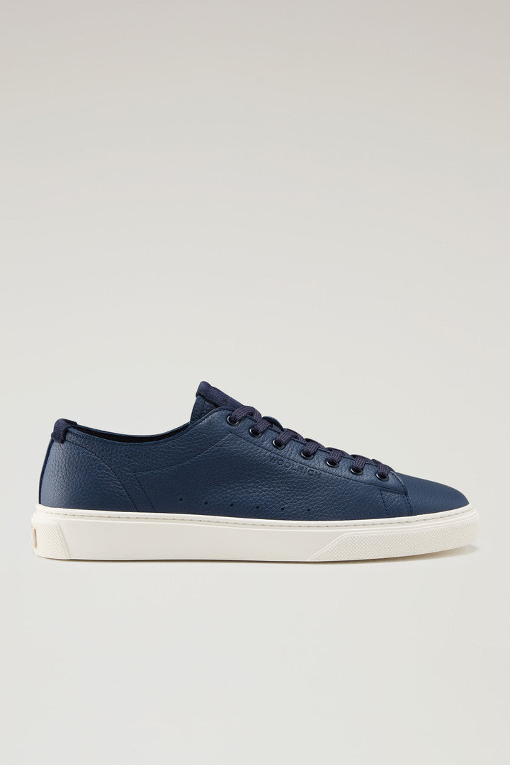 Cloud Court Sneakers in Tumbled Leather (Blue) - Main View