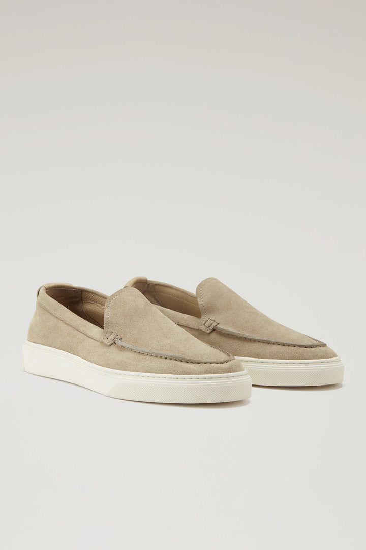 Suede Leather Loafers (Blue) - Detail View 1