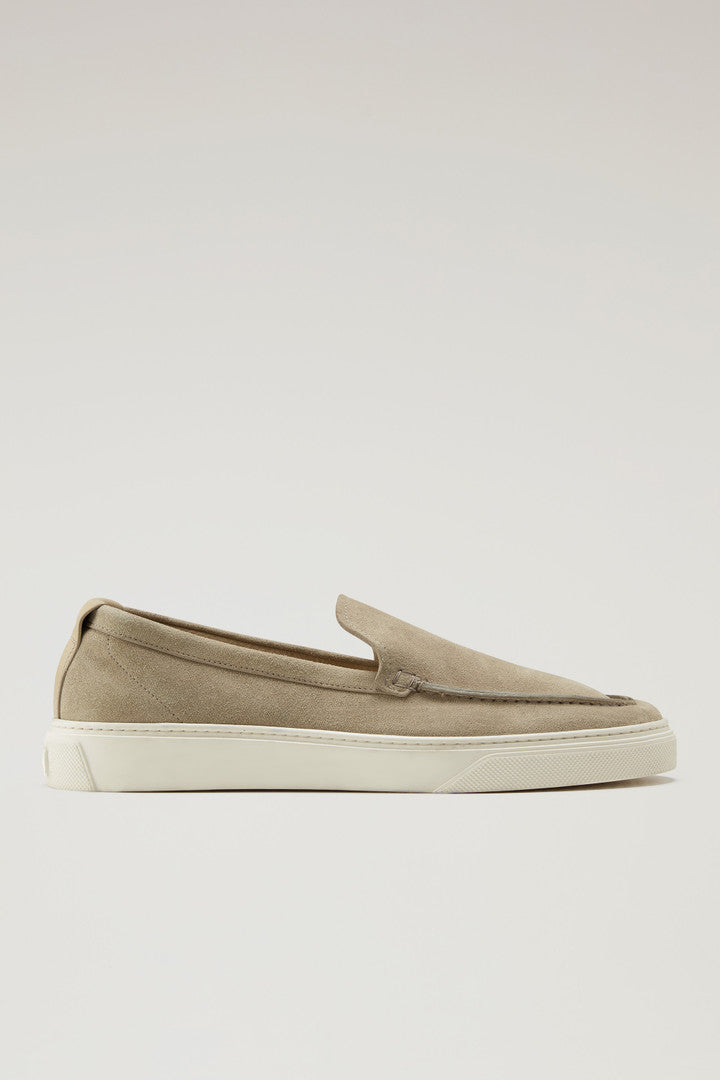 Suede Leather Loafers (Beige) - Detail View 1