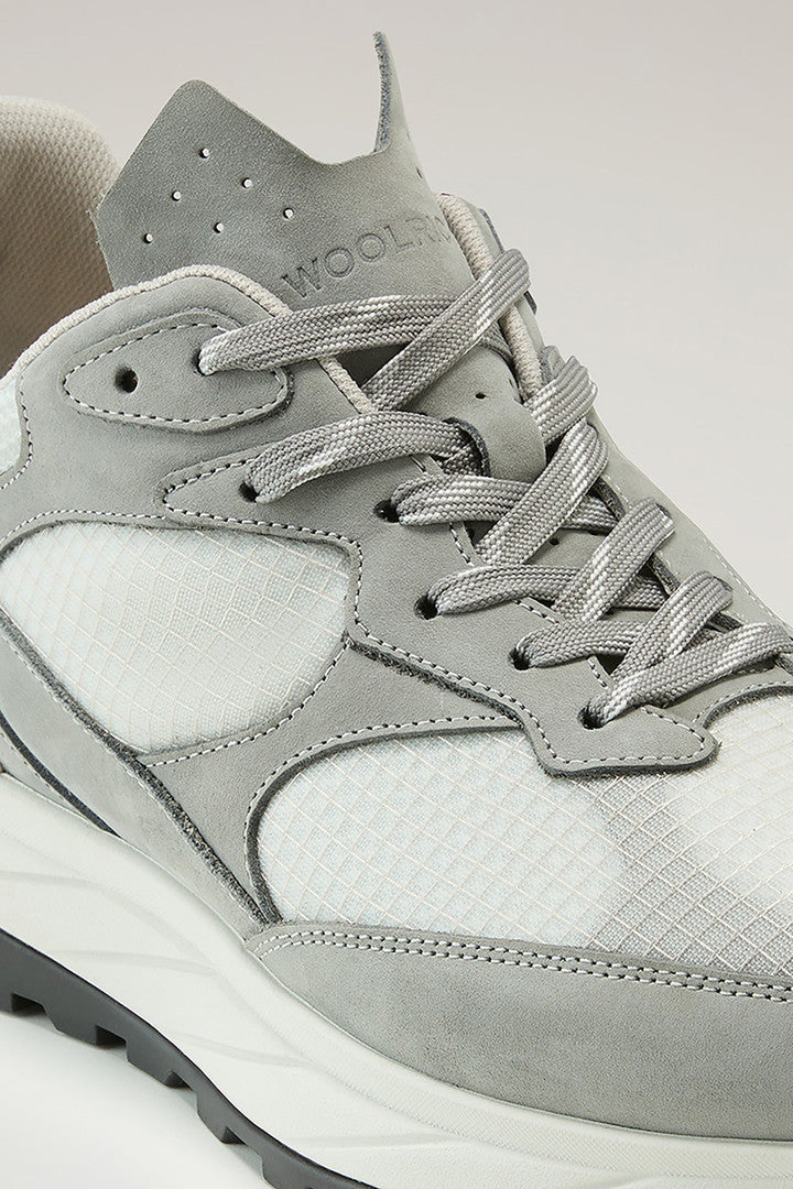 Running Sneakers in Ripstop Fabric (Grey Off White) - Detail View 4