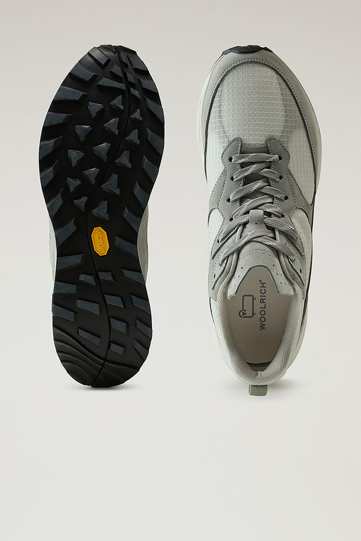 Running Sneakers in Ripstop Fabric (Grey Off White) - Detail View 3