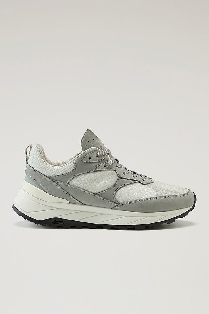 Running Sneakers in Ripstop Fabric (Grey Off White) - Main View