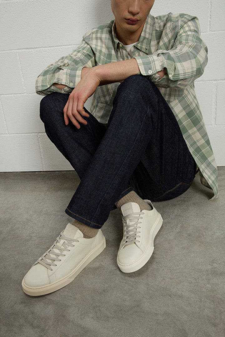 Cloud Court Tumbled Leather Sneakers (Blu) - Detail View 6