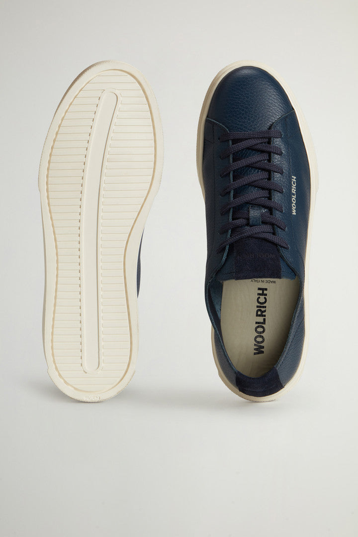 Cloud Court Tumbled Leather Sneakers (Off White) - Detail View 3