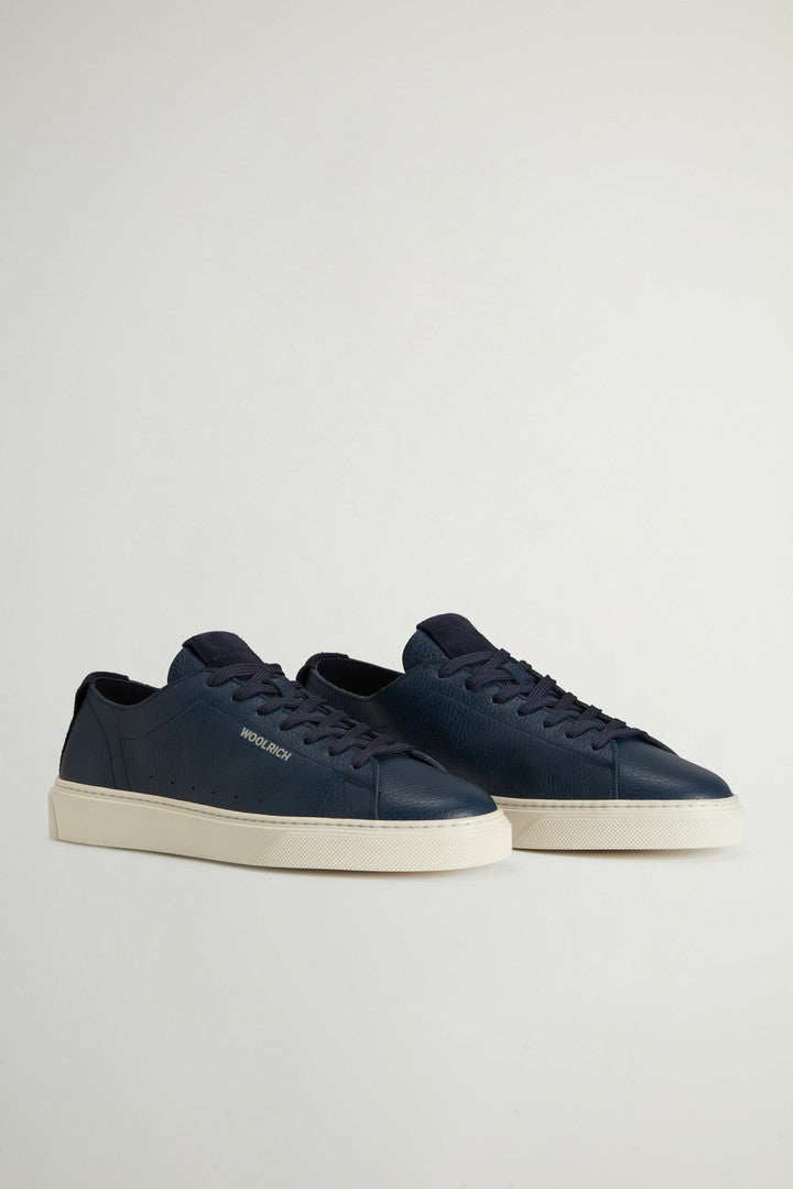 Cloud Court Tumbled Leather Sneakers (Off White) - Detail View 1