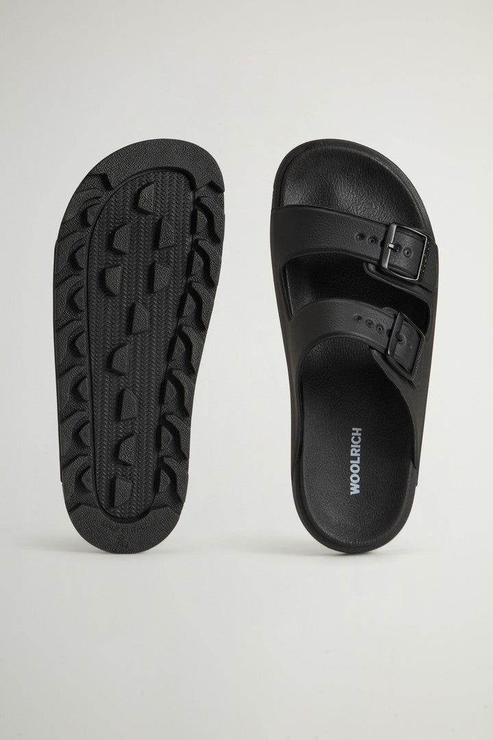 Double-Band Rubber Sandals (Black) - Detail View 3