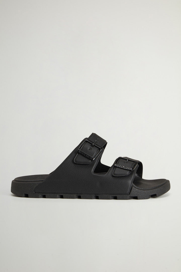 Double-Band Rubber Sandals (Black) - Main View