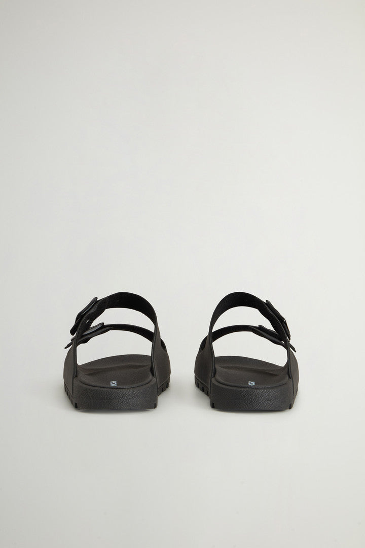 Double-Band Rubber Sandals (Black) - Detail View 2